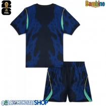 Maglie da calcio Brasile Seconda Maglia Bambino Mondiali 2026  Manica Corta (+ Pantaloni corti)